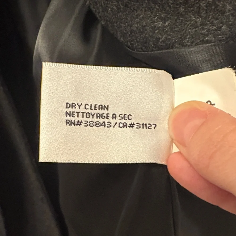 DKNY Double Breasted Long Wool Blend Coat - Picture 8 of 13
